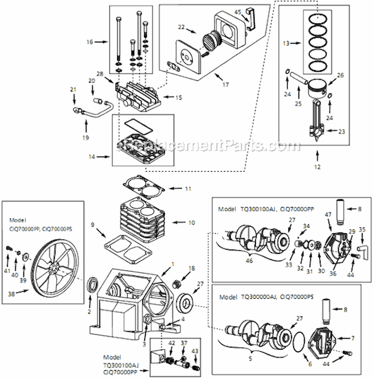 Page B Diagram and Parts List for CIQ71062V 1999 Campbell Hausfeld Compressor